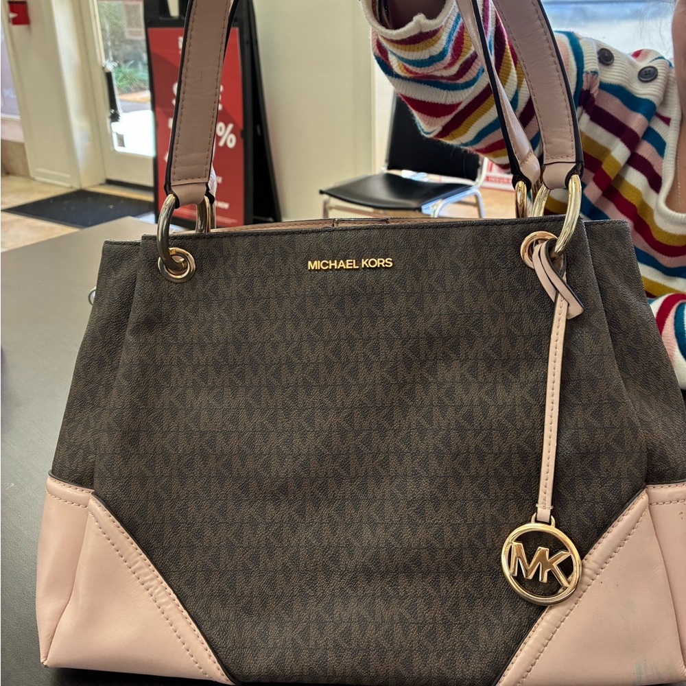 Michael Kors Black and Pink Shoulder Bag